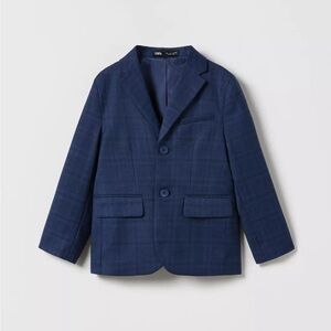 Teen Zara Navy Blue Plaid Suit